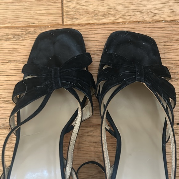 Ann Taylor Black Suede Ankle Strap Sandals Size 8 - Picture 5 of 5